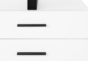 Monarch Specialties Computer Desk, Home Office, Laptop, Left, Right Set-up, Storage Drawers, 48"L, Work, White Laminate, Black Metal, Contemporary, Modern White Particle Board,Hollow,Core,Laminate,Mdf,Metal,Plastic I 7646