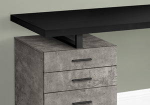 Monarch Specialties Computer Desk, Home Office, Laptop, Left, Right Set-up, Storage Drawers, 48"L, Work, Black And Concrete Laminate, Black Metal, Contemporary, Modern Black Particle Board,Hollow,Core,Laminate,Mdf,Metal,Plastic I 7647