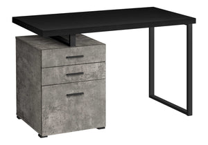 Monarch Specialties Computer Desk, Home Office, Laptop, Left, Right Set-up, Storage Drawers, 48"L, Work, Black And Concrete Laminate, Black Metal, Contemporary, Modern Black Particle Board,Hollow,Core,Laminate,Mdf,Metal,Plastic I 7647