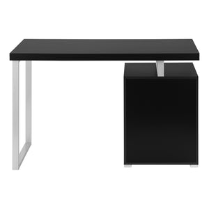 Monarch Specialties Computer Desk, Home Office, Laptop, Left, Right Set-up, Storage Drawers, 48"L, Work, Black Laminate, Grey Metal, Contemporary, Modern Black Particle Board,Hollow,Core,Laminate,Mdf,Metal,Plastic I 7649
