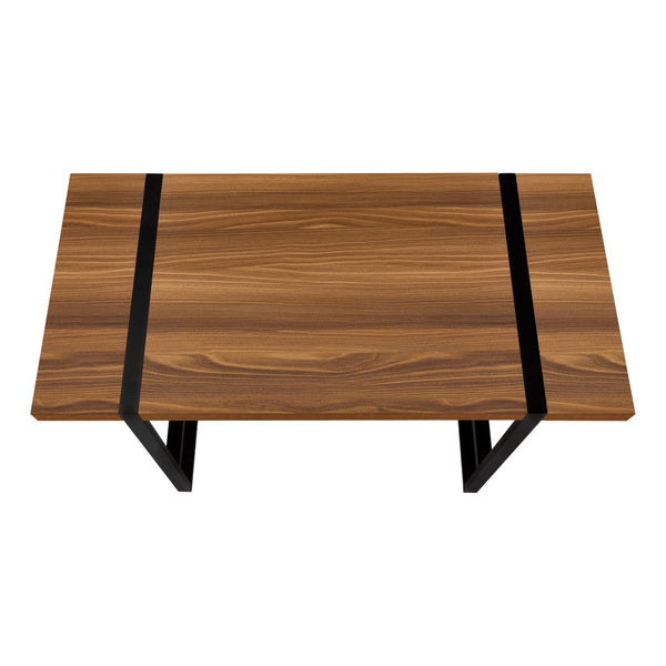 Monarch Specialties Computer Desk, Home Office, Laptop, 48"L, Work, Walnut Laminate, Black Metal, Contemporary, Modern Walnut Particle Board,Laminate,Mdf,Metal I 7655