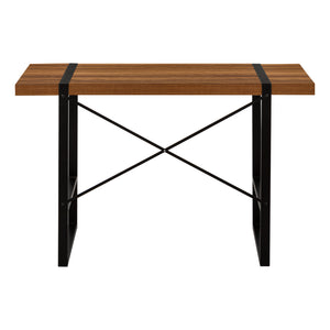 Monarch Specialties Computer Desk, Home Office, Laptop, 48"L, Work, Walnut Laminate, Black Metal, Contemporary, Modern Walnut Particle Board,Laminate,Mdf,Metal I 7655