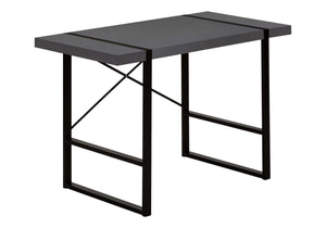 Monarch Specialties Computer Desk, Home Office, Laptop, 48"L, Work, Grey Laminate, Black Metal, Contemporary, Modern Grey Particle Board,Laminate,Mdf,Metal I 7660
