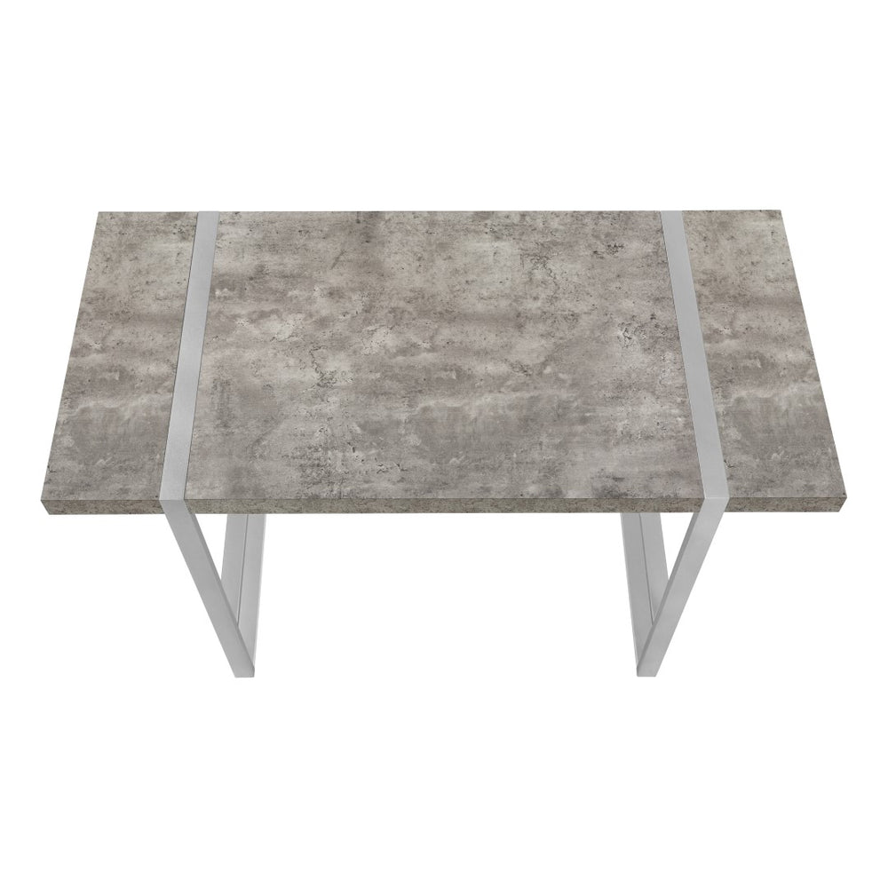 Monarch Specialties Computer Desk, Home Office, Laptop, 48"L, Work, Grey Concrete Laminate, Grey Metal, Contemporary, Modern Grey Particle Board,Laminate,Mdf,Metal I 7662