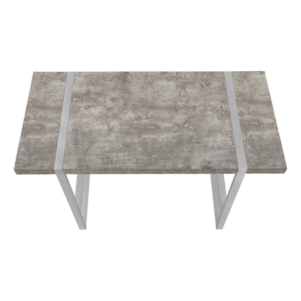 Monarch Specialties Computer Desk, Home Office, Laptop, 48"L, Work, Grey Concrete Laminate, Grey Metal, Contemporary, Modern Grey Particle Board,Laminate,Mdf,Metal I 7662