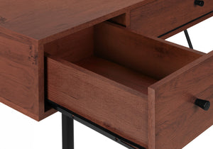 Monarch Specialties Computer Desk, Home Office, Laptop, Storage Drawers, 48"L, Work, Brown Laminate, Black Metal, Transitional Cherry Particle Board,Metal I 7671