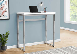 Monarch Specialties Computer Desk, Home Office, Standing, Adjustable, 48"L, Work, Laptop, White Laminate, Grey Metal, Contemporary, Modern White Particle Board,Metal I 7683