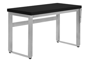Monarch Specialties Computer Desk, Home Office, Standing, Adjustable, 48"L, Work, Laptop, Black Laminate, Grey Metal, Contemporary, Modern Black Particle Board,Metal I 7684