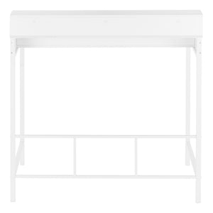 Monarch Specialties Computer Desk, Home Office, Standing, Storage Shelves, 48"L, Work, Laptop, White Laminate, White Metal, Contemporary, Modern White Metal,Particle Board I 7701