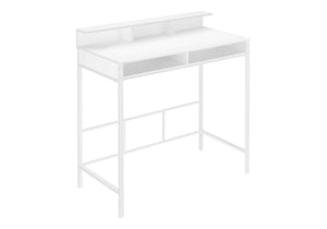 Monarch Specialties Computer Desk, Home Office, Standing, Storage Shelves, 48"L, Work, Laptop, White Laminate, White Metal, Contemporary, Modern White Metal,Particle Board I 7701