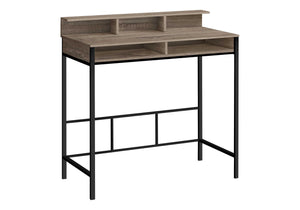 Monarch Specialties Computer Desk, Home Office, Standing, Storage Shelves, 48"L, Work, Laptop, Brown Laminate, Black Metal, Contemporary, Modern Dark Taupe Metal,Particle Board I 7702
