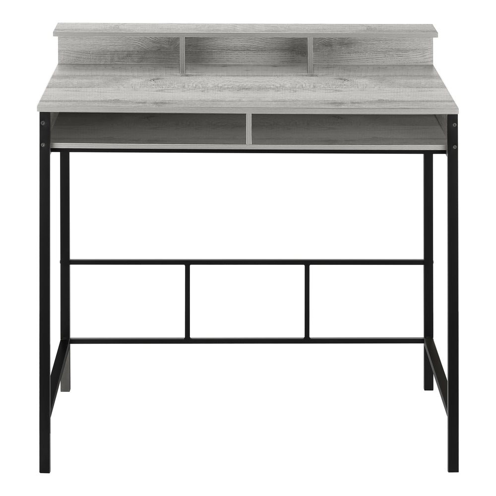 Monarch Specialties Computer Desk, Home Office, Standing, Storage Shelves, 48"L, Work, Laptop, Grey Laminate, Black Metal, Contemporary, Modern Grey Metal,Particle Board I 7703
