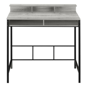 Monarch Specialties Computer Desk, Home Office, Standing, Storage Shelves, 48"L, Work, Laptop, Grey Laminate, Black Metal, Contemporary, Modern Grey Metal,Particle Board I 7703
