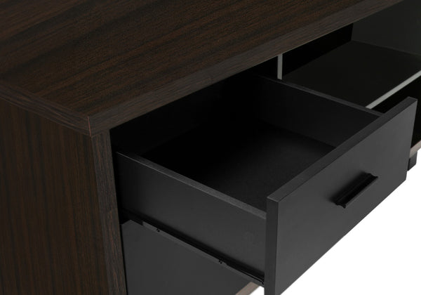 Monarch Specialties Computer Desk, Home Office, Corner, Storage Drawers, 72"L, L Shape, Work, Laptop, Brown Laminate, Black Metal, Contemporary, Modern Espresso,Black, Black Particle Board,Laminate,Metal I 7710