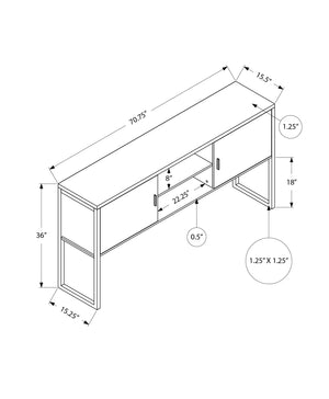 Monarch Specialties Office Hutch, 72"L, Work, Storage Doors, Home Office, Commercial Grade, White Laminate, Silver Metal, Contemporary White,Silver, Silver Particle Board,Hollow,Core,Laminate,Mdf,Metal,Plastic I 7728