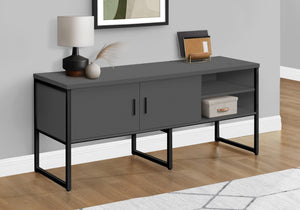 Monarch Specialties Office Credenza, 72"L, Home Office, Work, Storage Doors, Commercial Grade, Grey Laminate, Black Metal, Contemporary, Modern Grey,Black, Black Particle Board,Hollow,Core,Laminate,Mdf,Metal,Plastic I 7732