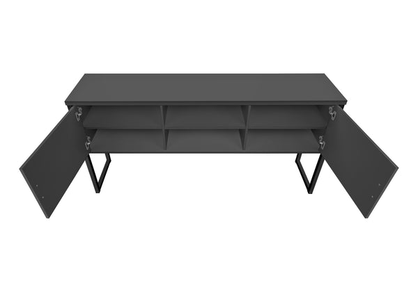 Monarch Specialties Office Hutch, 72"L, Work, Storage Doors, Home Office, Commercial Grade, Grey Laminate, Black Metal, Contemporary, Modern Grey,Black, Black Particle Board,Hollow,Core,Laminate,Mdf,Metal,Plastic I 7733