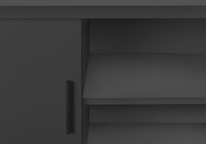 Monarch Specialties Office Hutch, 72"L, Work, Storage Doors, Home Office, Commercial Grade, Grey Laminate, Black Metal, Contemporary, Modern Grey,Black, Black Particle Board,Hollow,Core,Laminate,Mdf,Metal,Plastic I 7733