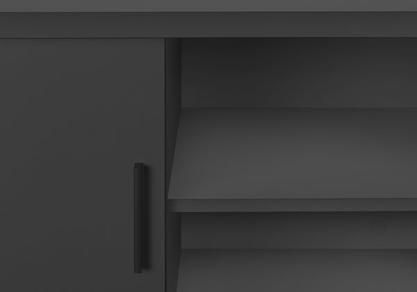 Monarch Specialties Office Hutch, 72"L, Work, Storage Doors, Home Office, Commercial Grade, Grey Laminate, Black Metal, Contemporary, Modern Grey,Black, Black Particle Board,Hollow,Core,Laminate,Mdf,Metal,Plastic I 7733