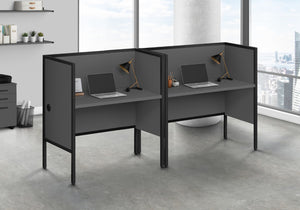 Monarch Specialties Office Cubicle, 48"L, Desk, Work, Commercial Grade, Grey Laminate, Black Metal, Contemporary, Modern Grey,Black, Black Particle Board,Hollow,Core,Laminate,Mdf,Metal,Plastic I 7734