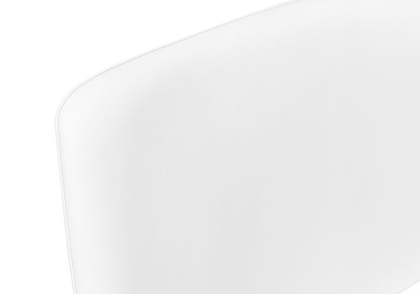 Monarch Specialties Office Chair, Bar Height, Standing, Computer Desk, Work, White Leather Look, White Metal, Contemporary, Modern White Foam,Polyurethane,Metal,Polyurethane I 7750