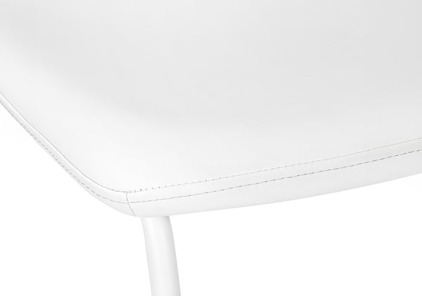 Monarch Specialties Office Chair, Bar Height, Standing, Computer Desk, Work, White Leather Look, White Metal, Contemporary, Modern White Foam,Polyurethane,Metal,Polyurethane I 7750