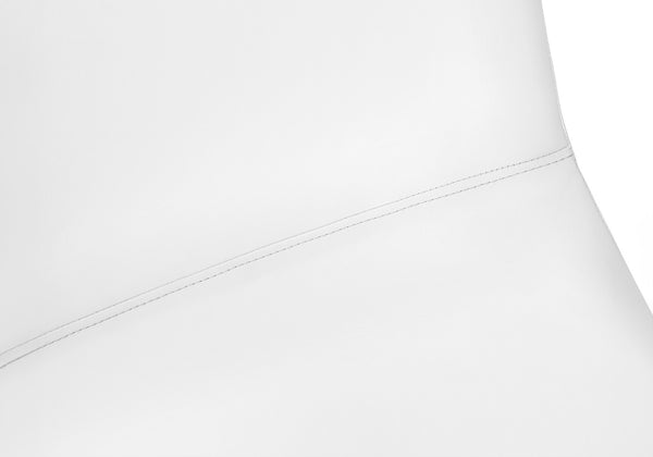 Monarch Specialties Office Chair, Bar Height, Standing, Computer Desk, Work, White Leather Look, White Metal, Contemporary, Modern White Foam,Polyurethane,Metal,Polyurethane I 7750