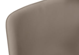 Monarch Specialties Office Chair, Bar Height, Standing, Computer Desk, Work, Brown Leather Look, Black Metal, Contemporary, Modern Taupe Foam,Polyurethane,Metal,Polyurethane I 7751