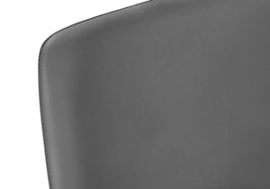 Monarch Specialties Office Chair, Bar Height, Standing, Computer Desk, Work, Grey Leather Look, Black Metal, Contemporary, Modern Dark Grey Foam,Polyurethane,Metal,Polyurethane I 7752
