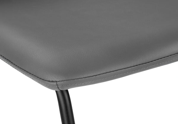 Monarch Specialties Office Chair, Bar Height, Standing, Computer Desk, Work, Grey Leather Look, Black Metal, Contemporary, Modern Dark Grey Foam,Polyurethane,Metal,Polyurethane I 7752