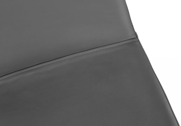 Monarch Specialties Office Chair, Bar Height, Standing, Computer Desk, Work, Grey Leather Look, Black Metal, Contemporary, Modern Dark Grey Foam,Polyurethane,Metal,Polyurethane I 7752