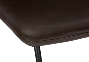 Monarch Specialties Office Chair, Bar Height, Standing, Computer Desk, Work, Brown Leather Look, Black Metal, Contemporary, Modern Brown Foam,Polyurethane,Metal,Polyurethane I 7753