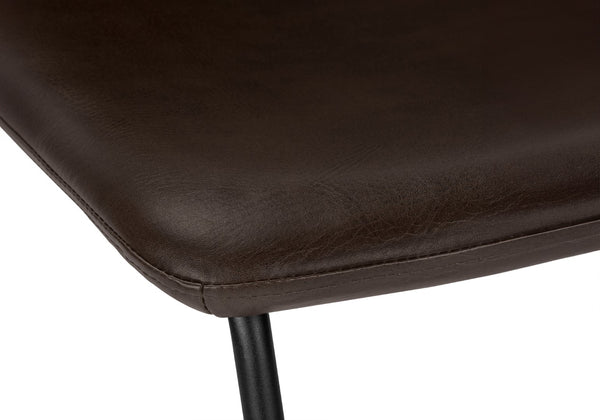 Monarch Specialties Office Chair, Bar Height, Standing, Computer Desk, Work, Brown Leather Look, Black Metal, Contemporary, Modern Brown Foam,Polyurethane,Metal,Polyurethane I 7753