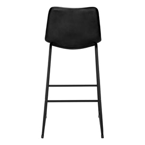 Monarch Specialties Office Chair, Bar Height, Standing, Computer Desk, Work, Black Leather Look, Black Metal, Contemporary, Modern Black Foam,Polyurethane,Metal,Polyurethane I 7754