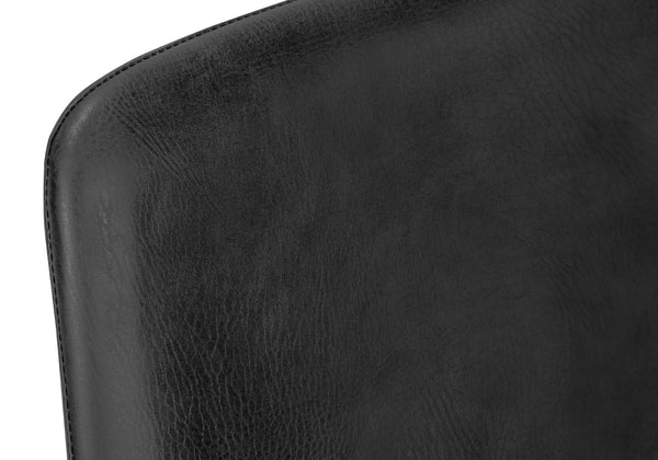 Monarch Specialties Office Chair, Bar Height, Standing, Computer Desk, Work, Black Leather Look, Black Metal, Contemporary, Modern Black Foam,Polyurethane,Metal,Polyurethane I 7754