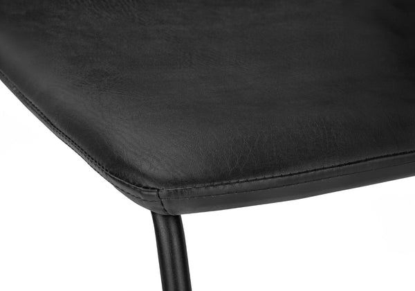 Monarch Specialties Office Chair, Bar Height, Standing, Computer Desk, Work, Black Leather Look, Black Metal, Contemporary, Modern Black Foam,Polyurethane,Metal,Polyurethane I 7754