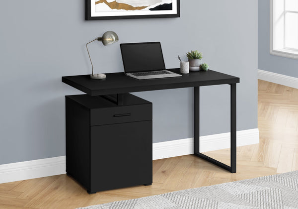 Monarch Specialties Computer Desk, Home Office, Laptop, Left, Right Set-up, Storage Drawers, 48"L, Work, Black Laminate, Black Metal, Contemporary, Modern Black Particle Board,Metal I 7761
