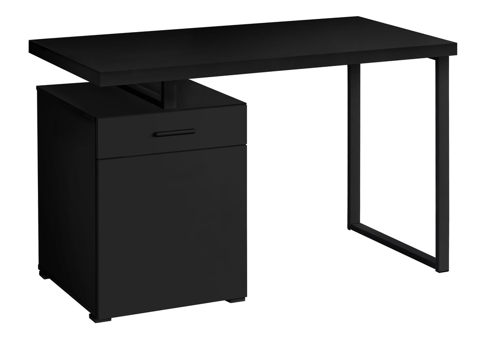 Monarch Specialties Computer Desk, Home Office, Laptop, Left, Right Set-up, Storage Drawers, 48"L, Work, Black Laminate, Black Metal, Contemporary, Modern Black Particle Board,Metal I 7761