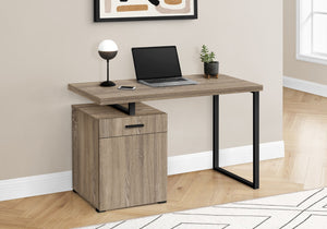 Monarch Specialties Computer Desk, Home Office, Laptop, Left, Right Set-up, Storage Drawers, 48"L, Work, Brown Laminate, Black Metal, Contemporary, Modern Dark Taupe Particle Board,Metal I 7764