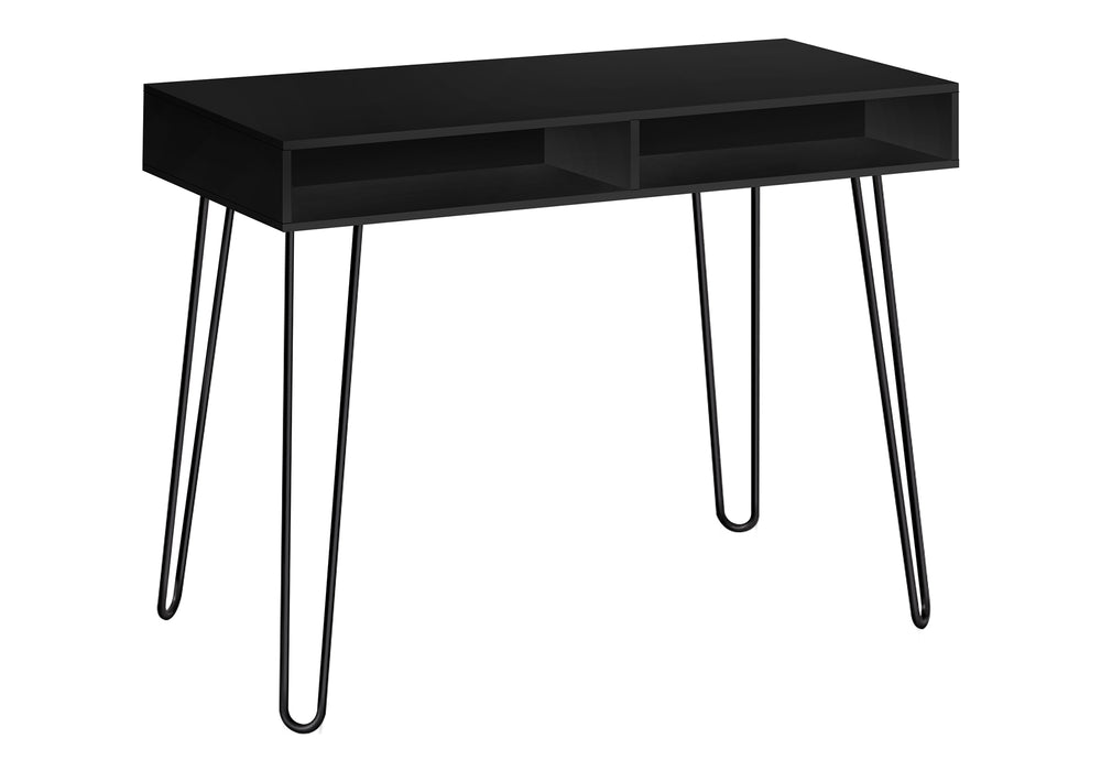 Monarch Specialties Computer Desk, Home Office, Laptop, Left, Right Set-up, Storage Drawers, 40"L, Work, Black Laminate, Black Metal, Contemporary, Modern Black Particle Board,Metal I 7771