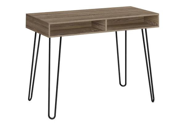 Monarch Specialties Computer Desk, Home Office, Laptop, Left, Right Set-up, Storage Drawers, 40"L, Work, Brown Laminate, Black Metal, Contemporary, Modern Dark Taupe Particle Board,Metal I 7772