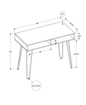 Monarch Specialties Computer Desk, Home Office, Laptop, Left, Right Set-up, Storage Drawers, 40"L, Work, Grey Laminate, Black Metal, Contemporary, Modern Grey Particle Board,Metal I 7773