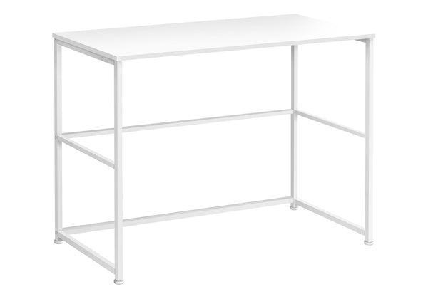 Monarch Specialties Computer Desk, Home Office, Laptop, Left, Right Set-up, Storage Drawers, 40"L, Work, White Laminate, White Metal, Contemporary, Modern White Particle Board,Metal I 7775