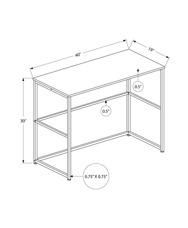 Monarch Specialties Computer Desk, Home Office, Laptop, Left, Right Set-up, Storage Drawers, 40"L, Work, Grey Laminate, Black Metal, Contemporary, Modern Grey Particle Board,Metal I 7778