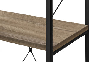 Monarch Specialties Bookshelf, Bookcase, 4 Tier, 48"H, Office, Bedroom, Brown Laminate, Black Metal, Contemporary, Modern Dark Taupe Particle Board,Metal I 7800