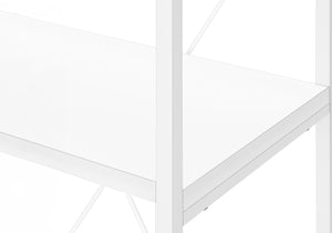 Monarch Specialties Bookshelf, Bookcase, 4 Tier, 48"H, Office, Bedroom, White Laminate, White Metal, Contemporary, Modern White Particle Board,Metal I 7801