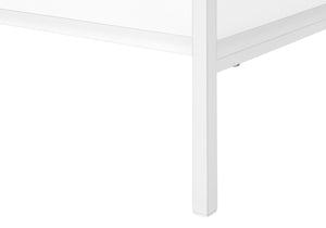 Monarch Specialties Bookshelf, Bookcase, 4 Tier, 48"H, Office, Bedroom, White Laminate, White Metal, Contemporary, Modern White Particle Board,Metal I 7801