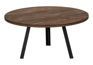 Monarch Specialties Coffee Table, Accent, Cocktail, Round, Living Room, 36"Dia, Brown Laminate, Black Metal, Contemporary, Modern Brown,Black, Black Mdf,Laminate,Metal,Particle Board I 7814