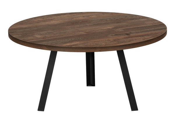 Monarch Specialties Coffee Table, Accent, Cocktail, Round, Living Room, 36"Dia, Brown Laminate, Black Metal, Contemporary, Modern Brown,Black, Black Mdf,Laminate,Metal,Particle Board I 7814