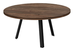 Monarch Specialties Coffee Table, Accent, Cocktail, Round, Living Room, 36"Dia, Brown Laminate, Black Metal, Contemporary, Modern Brown,Black, Black Mdf,Laminate,Metal,Particle Board I 7814